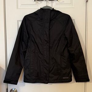Marmot Women’s XS Mesh-Lined Hooded Rain Jacket Black